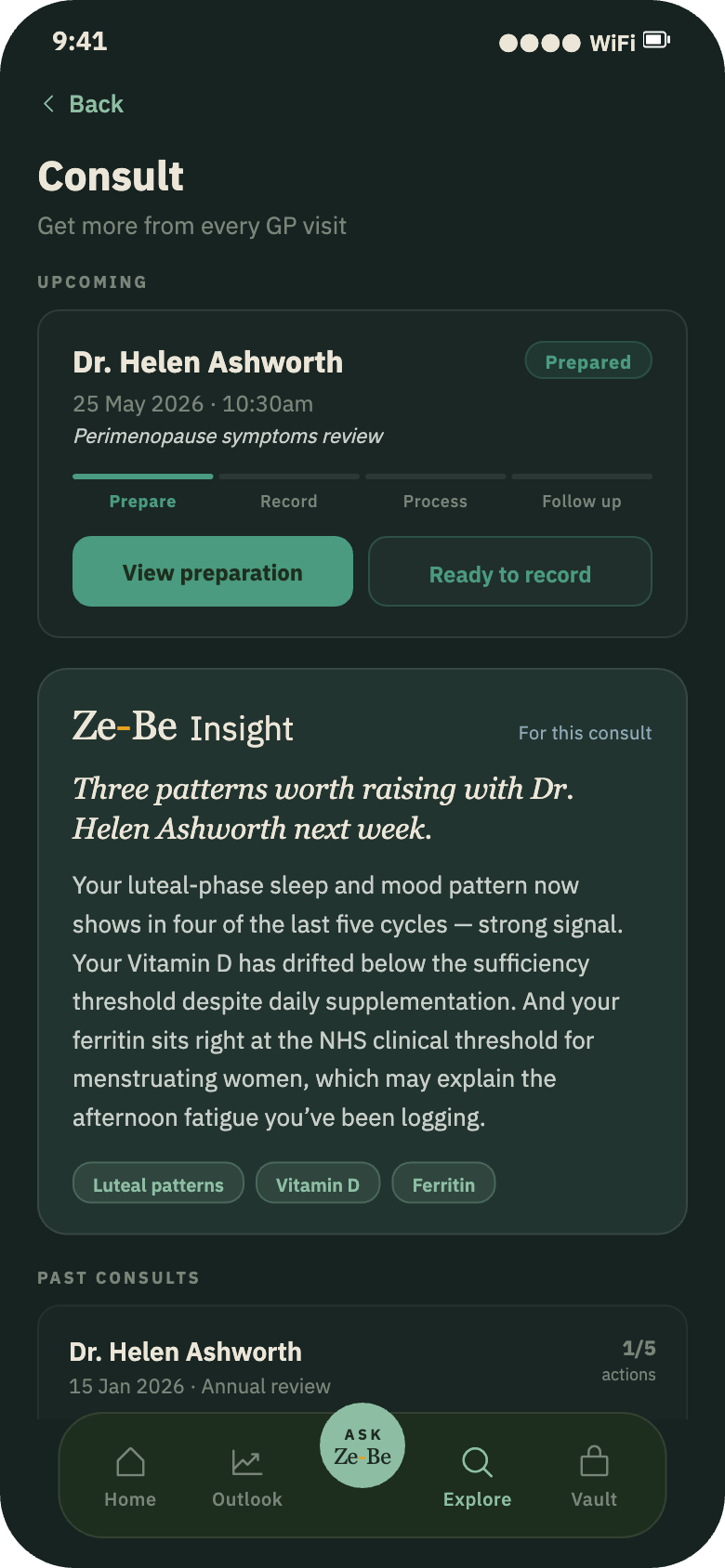Zebe app — Consult