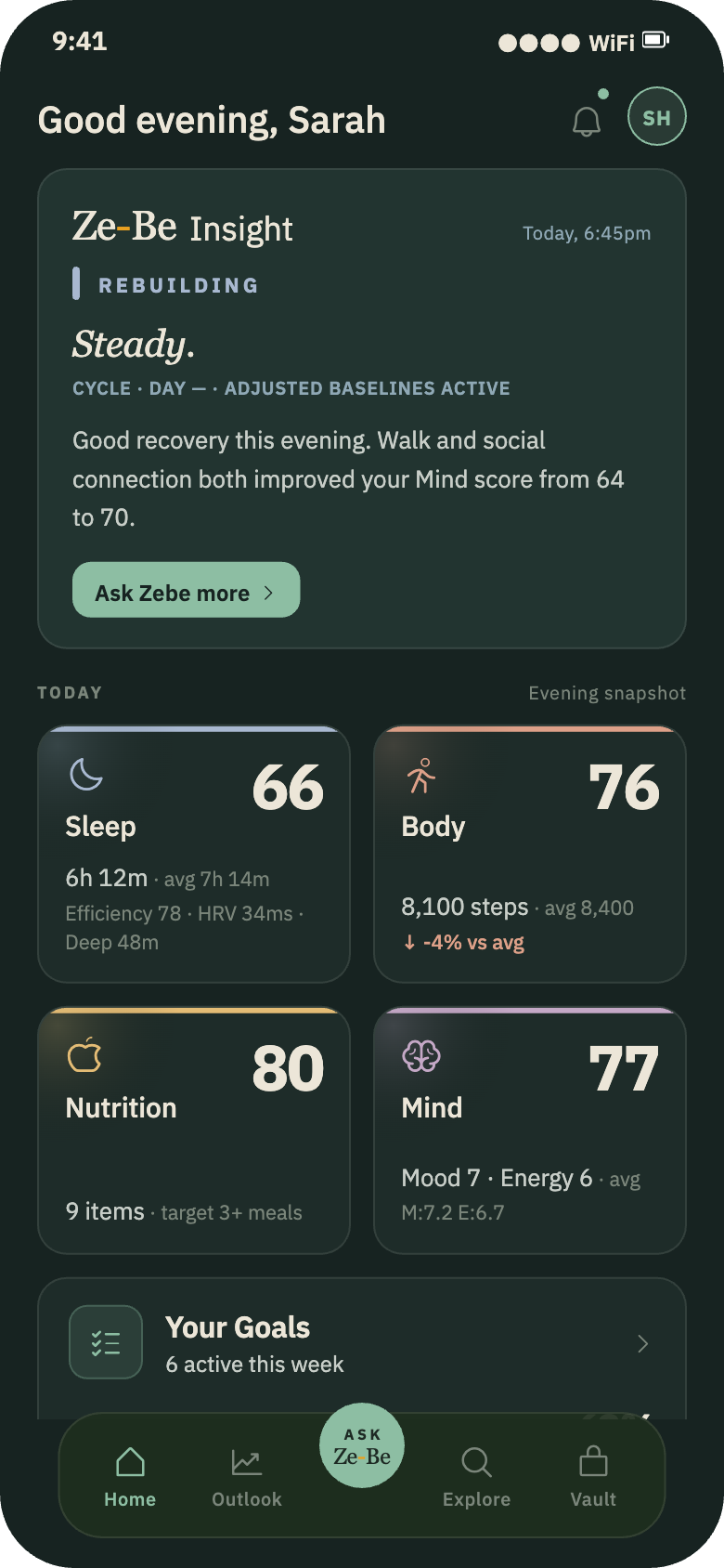 Zebe app — Track